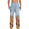 thumbnail image 3 of Flowers Sunflowers and Butterflies Men's Pajama Pants Lightweight Sleepwear Bottom Lounge Pants, 3 of 6