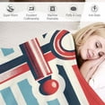 thumbnail image 3 of GOSMITH Nautical Anchor Navy Blue Stripes with Red Ocean Sea Sailing Coastal Beach Blanket White, 3 of 6