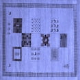 thumbnail image 1 of Ahgly Company Machine Washable Indoor Square Abstract Blue Contemporary Area Rugs, 6' Square, 1 of 4