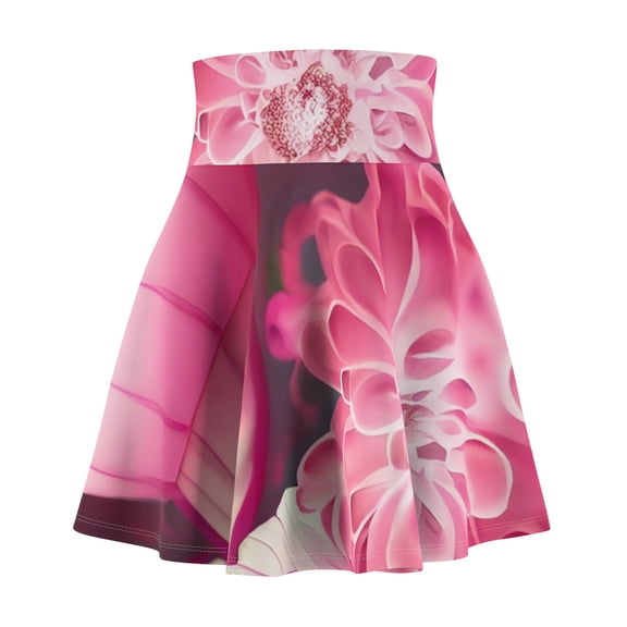 Women's Skater Pink Floral Skirt (AOP)