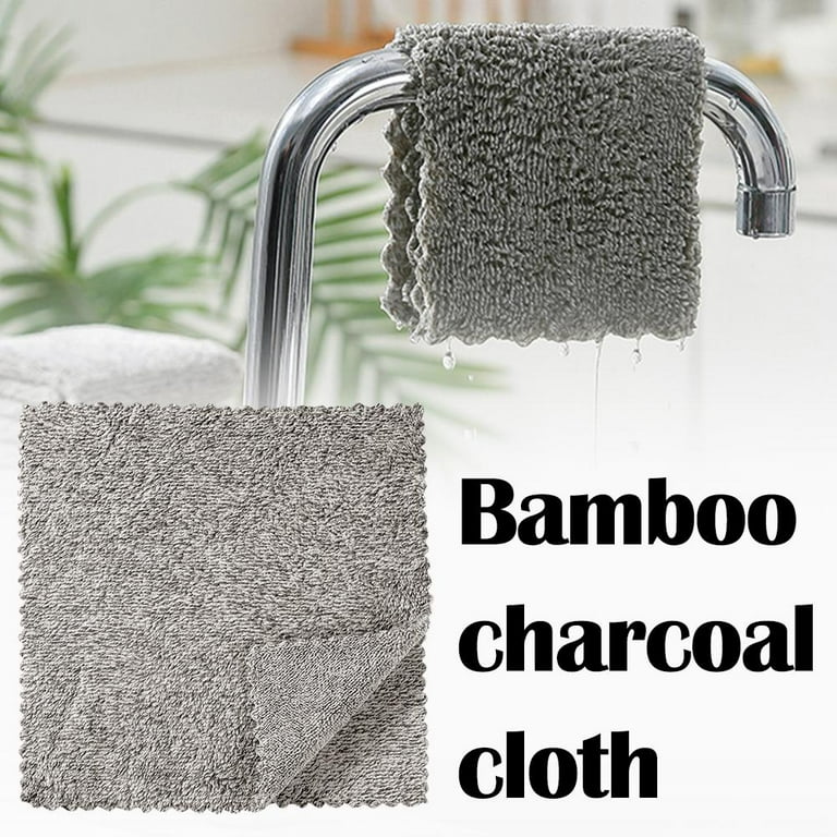 Bamboo Charcoal Fiber Cleaning Cloth Rags Water Absorption Non-Stick Oil  Washing Kitchen Towel Household Cleaning Wiping Tools - AliExpress