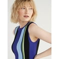 thumbnail image 4 of Scoop Women's Sleeveless High Neck Stripe Mini Sweater Dress, Sizes XS-XXL, 4 of 5