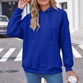 thumbnail image 4 of Zpanxa Hoodies for Women Fashion Solid Lace Up Long Sleeve Hooded Sweater Hoodies Blue XXL, 4 of 7