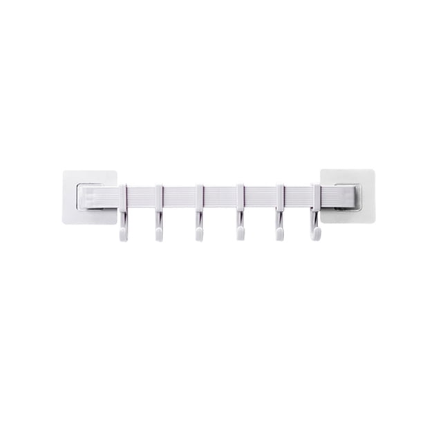 Billuyoard Feiqiong, nuevo, autoadhesivo, 6 ganchos de pared para baño, estante de plástico, ganchos para puerta de baño, estante sin taladro, gancho Juegos de accesorios de baño blanco Billuyoard JJ24796-01