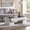 White, variant on IFMust 47" Modern Coffee Table, Sturdy Block Legs Design Console Table with 2 Hidden Drawers for Living Room, Bedroom, Office,Brown