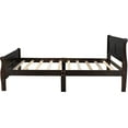 Elegant Queen Size Espresso Wood Platform Bed with Sturdy Headboard and