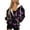 Butterfly Violet Black, variant on Renewold Hummingbird Floral Womens Oversized Zip Up Hoodies Fashion Hooded Pullover Jackets Sweatshirts Long Sleeve Y2K Hoodies Fleece Sweaters Hooded Cardigan Fall Winter Clothes, XS