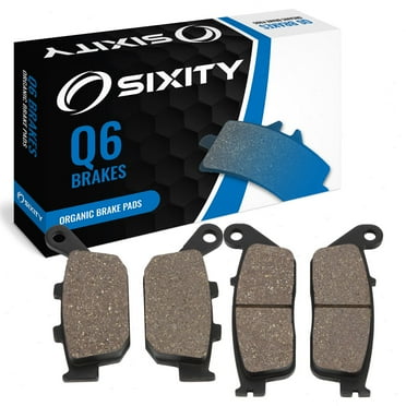 Sixity Q6 Front Rear Organic Brake Pads compatible with Honda NC700X Manual G Box 2012-2014 Complete Set