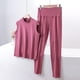 thumbnail image 3 of Gibobby Ropa interior deportivo hombre Camisas térmicas sin mangas para mujer Cuello redondo Forro polar Camisetas sin mangas térmicas Chaleco Tops de invierno Tops delgados paquete（Rosa， XL), 3 of 5