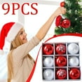 thumbnail image 6 of Axiiglly 9Pcs Christmas Balls Ornaments, 3.15" Shatterproof Christmas Balls Set, Multi-Pattern Painted Xmas Hanging Balls for Christmas Trees Decorations, Home Holiday Party Decor-Red White, 6 of 8