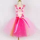 thumbnail image 5 of Disfraz de hada rosa para niñas, vestido de tutú con purpurina para fiesta de cumpleaños con alas de mariposa, vestido de princesa de hadas con flores de tul para niños, 5 of 5