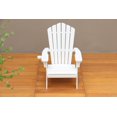 thumbnail image 3 of Outdoor Adirondack Chair, All-Weather Potia Armchair with Cup Holder, Modern Accent Oversized Lounge Chair for Fire Pit Porch Law Balcony Backyard, White, 3 of 6