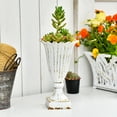 thumbnail image 5 of Sungmor Heavy Duty Cast Iron Decorative Vase, Unique Tulip Shape Trumpet Vase, Rustic French Countryyard Style Fake Flower Vase, Beautiful Table Center Artificial Flower Bouquet for Festival Party, 5 of 9