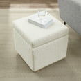 thumbnail image 4 of Linon Elta Square Storage Ottoman, Natural Sherpa, 4 of 10
