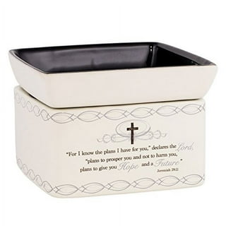 Faith Hope Love Ceramic Stoneware Electric Large Jar Candle Warmer