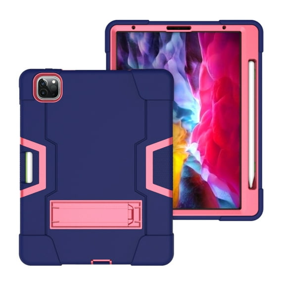 Golden Sheeps Compatible for iPad Pro 11" 2020/2018 Impact Hybrid Drop Proof Armor Defender Full-Body Protection Case Convertible Built in Stand (Navy Pink)