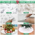 thumbnail image 5 of 30 Inches Christmas Tree Skirt - White Faur Fur Xmas Tree Skirts for Christmas Tree Holiday Party Decorations with Sequin Silver Snowflakes, 5 of 7