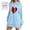 Light Blue, variant on The Warmy Oversized Hoodie Dress For Women Casual Drawstring Long Sweatshirt With Pocket Fashion Split Hem Long Sleeve plus Size Women Party Dresses plus Size Dresses Girls Long Sleeve plus Size Dress