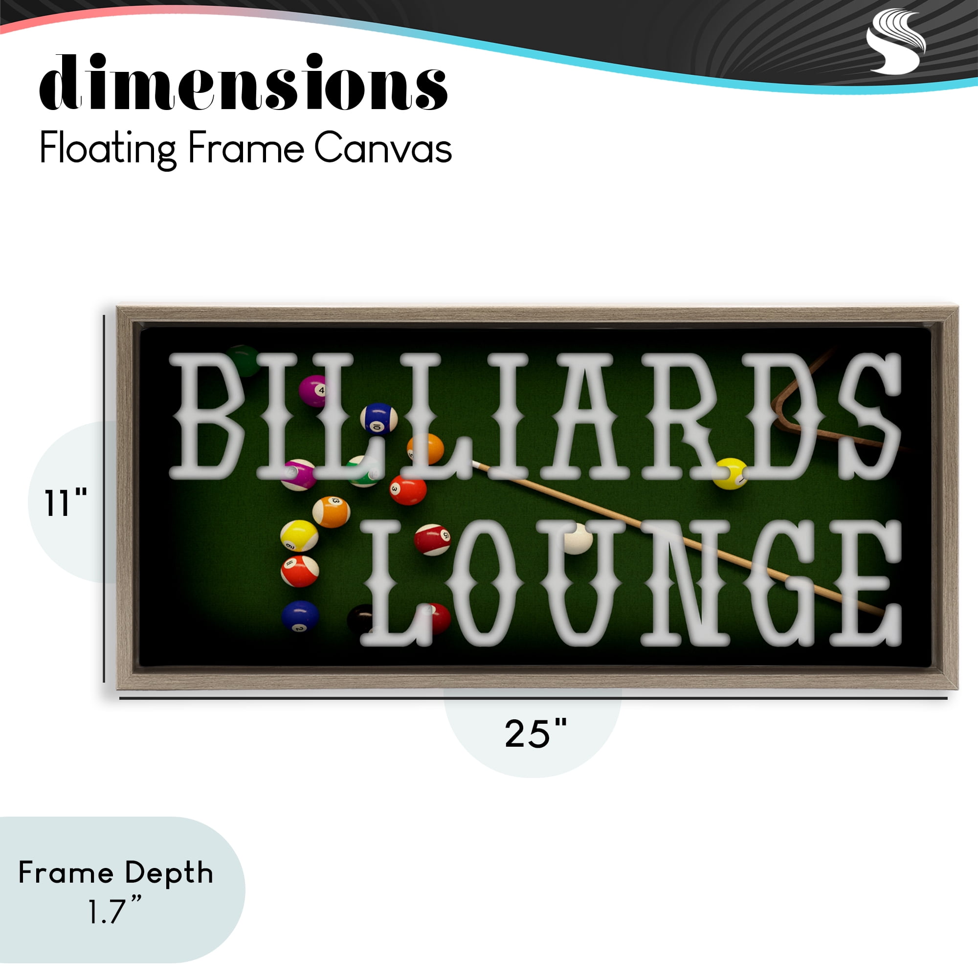 Stupell Industries Billiards Lounge Recreation Brown Framed Floater Canvas Wall Art, design by Marcus Prime