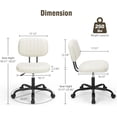 thumbnail image 4 of Simenmax Office Chair, Computer Chair with Lumbar Support, Comfy Armlees PU Leather Task Chair,White, 4 of 6