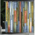 thumbnail image 3 of Ambesonne Wooden Print Shower Curtain, Grunge Rustic Print, 69"Wx84"L, Slate Blue, 3 of 4