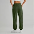 thumbnail image 5 of Sweatpants Women Baggy High Waisted Sweat Pants Fall Clothes Casual Joggers Y2k Aesthetic Warm Trousers with Pockets 02-Green XL, 5 of 5
