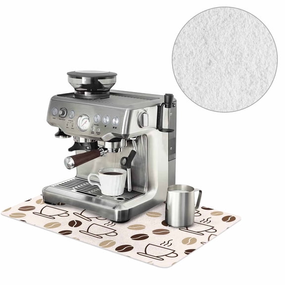 Coffee Mat for Countertop, Rubber Coffee Bar Mat with Non-Slip Base, Espresso Machine Mat, Coffee Machine Rubber Mat for Coffee Bar Counter, Absorbent Coffee Maker Mat for Kitchen Counter