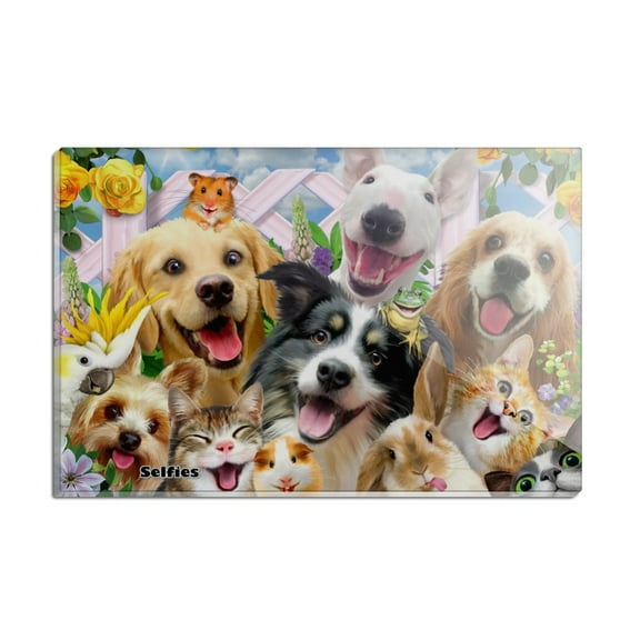 Backyard Animal Pals Selfie Dogs Cats Hamster Frog Rectangle Acrylic Fridge Refrigerator Magnet
