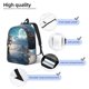 thumbnail image 3 of Disketp Moonlit Sea Sailboat Mochila de Lona Estampada, Mochila Escolar de Viaje Ligera para Estudiantes y Portátil-Medium, 3 of 5