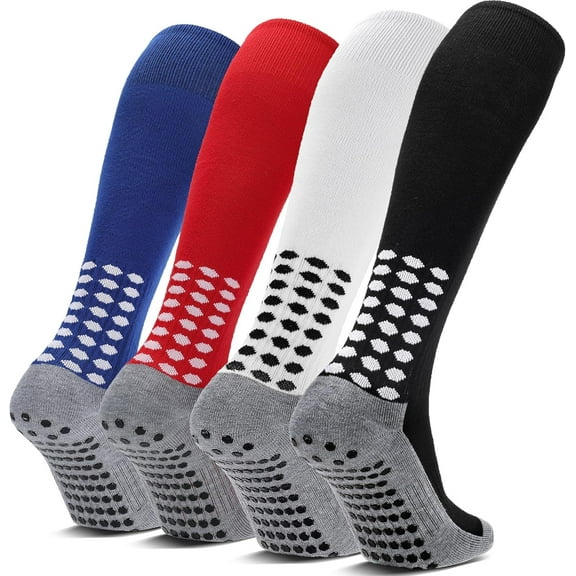 2/4 Pairs Grip Soccer Socks Non Slip Knee High Compression Soccer Football Socks