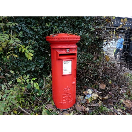 Laminated Poster Mail English Letterbox Red Post Box British Poster Print 24 x