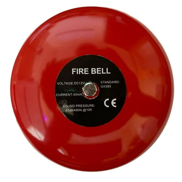 6'' Red Fire Bell Buzzer 12V DC 90 dB