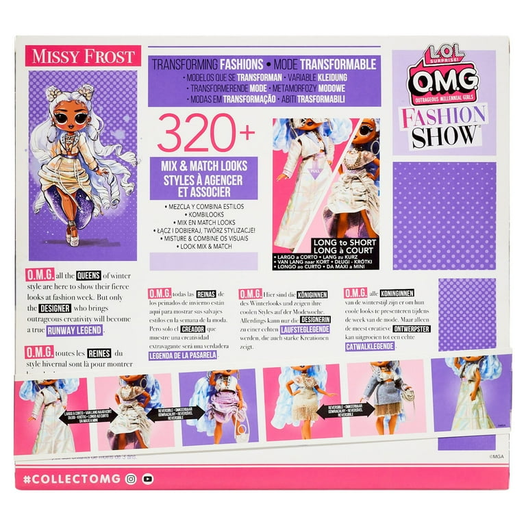 LOL Surprise OMG Fashion Show Style Edition Missy Frost Fashion Doll w/  320+ Fashion Looks, Transforming Fashions, Reversible Fashions,  Accessories, Collectible Dolls, Toy Girls Ages 4+, 10-inch Doll 