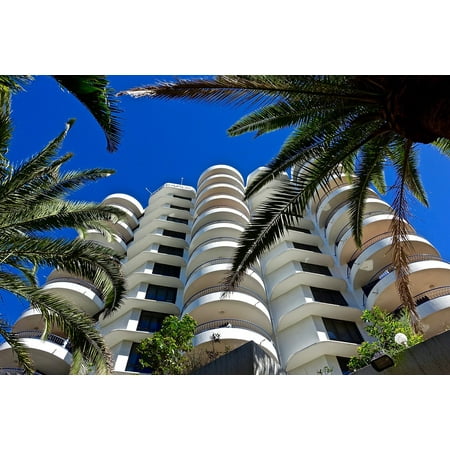 Canvas Print Condos Balconies Apartments Residential High-Rise Stretched Canvas 10 x (Best Bbq For Apartment Balcony)