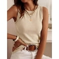 thumbnail image 3 of PRETTYGARDEN Tank Top for Women Summer Sleeveless Sweater Tops Spring Business Casual Work Shirts Ribbed Knit Blouses, 3 of 10