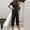 Black, variant on Kiplyki Fall Ladies Pants Short Sleeve Solid Color Pants Jumpsuits