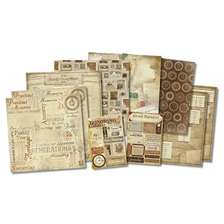 12 Patterned Scrapbook Paper (Honoring The Past Scrapbook Page Kit 12