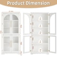 thumbnail image 2 of Joaxswe 5-Tier Bookcase with Glass Arched Door & Adjustable Shelves, Tall Display Cabinet for Living Room, Bedroom, Home Office, White, 2 of 9