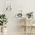 thumbnail image 3 of Square Wall Shelf,Framed Floating Shelves Set of 2,Decorative Plants Hanging Display Chic for Living Room Bedroom Bathroom Home Office,Soild Wood,L+S,White, 3 of 17
