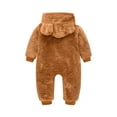 thumbnail image 3 of Infant Hooded Fleece Jumpsuit with Bear Ears One Piece Soft Plush Romper for Children Boys and Girls Newborn Outfit, 3 of 3