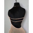 thumbnail image 6 of Khaki Sheer Rhinestone Embellished Bodycon Mini Dress For Women, 6 of 8