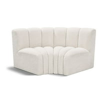 Meridian Furniture Arc Cream Boucle Fabric Modular Sectional