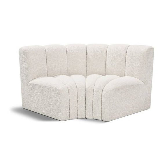 Meridian Furniture Arc Cream Boucle Fabric Modular Sectional