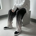 thumbnail image 4 of Pink Season Men Pants Contrast Colors Gradient Color Striped Loose Baggy Match Top Elastic Waist Wide Leg Men Summer Pants Men Clothing, 4 of 7
