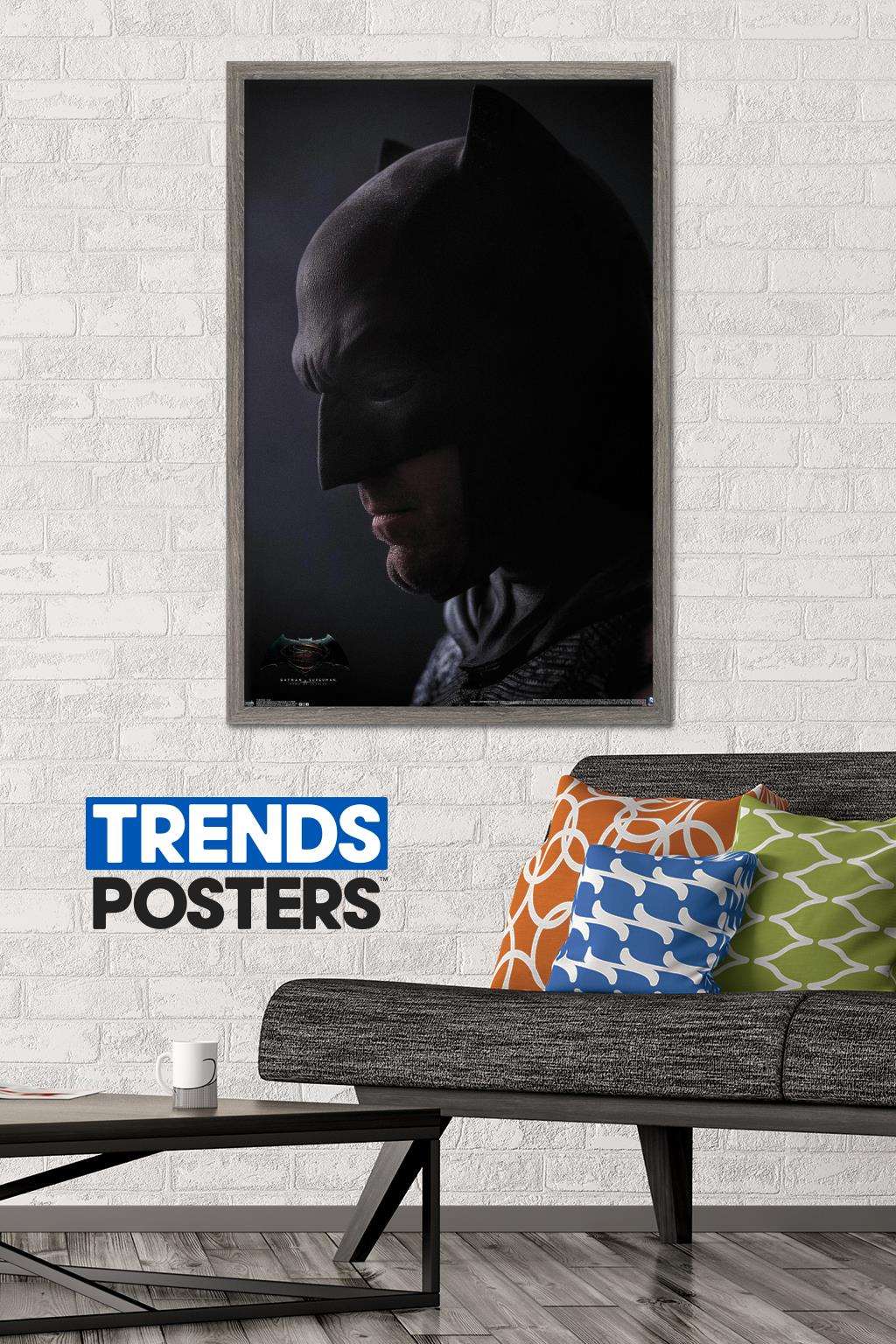 DC Comics Movie - Batman v Superman - Cowl Wall Poster, 22.375" x 34", Framed