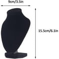 thumbnail image 3 of Velvet Necklace Jewelry Display Stand:3D Necklace Display Bust Mannequin Stand,Pendant Chain Chokers Necklace Holder,Necklace Display for Selling Home Storage (Black-3.5 * 6.1in), 3 of 9