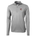thumbnail image 2 of Men's Cutter & Buck Gray Louisville Cardinals Virtue Eco Pique Recycled Quarter-Zip Pullover Top, 2 of 3