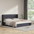 thumbnail image 4 of Zanmintaobo King Lift up Storage Bed with Wingback Headboard,Hydraulic Linen Upholstered,Metal Frame,No Box Spring Needed,Easy Assembly,Dark Gray, 4 of 5