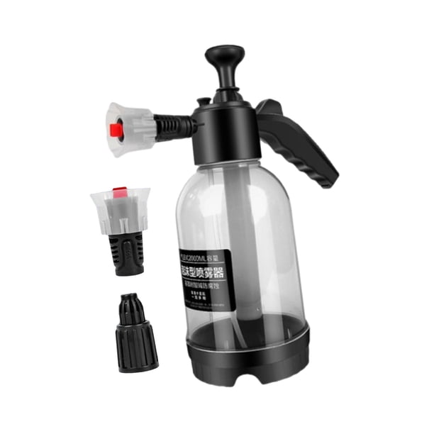 Pulverizador con bomba de espuma automática de 2,0 L, pulverizador de jabón multiusos presurizado de 4,9x13 pulgadas con 2 boquillas para jardín y cés Blanco shamjiam Pulverizador de espuma