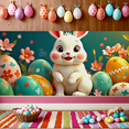 thumbnail image 6 of Adorable Bunny Themed Easter Background Banner Party Decorations for Easter Egg Hunts Family Gatherings Photo Shoots Spring Celebrations, 6 of 6